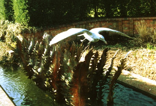 ... a water feature with fern fronds from the Downs       (Click to enlarge)