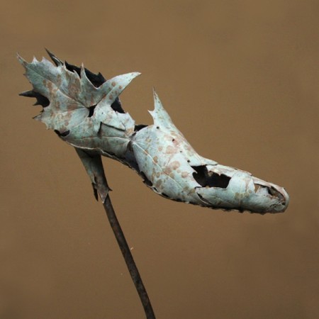 Fast and furious jazzy shoe made of bronze leaves