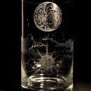 THE SUN and THE MOON - Engraved Glass