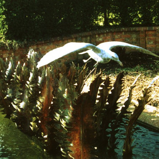 ... a water feature with fern fronds from the Downs … (Click to enlarge)