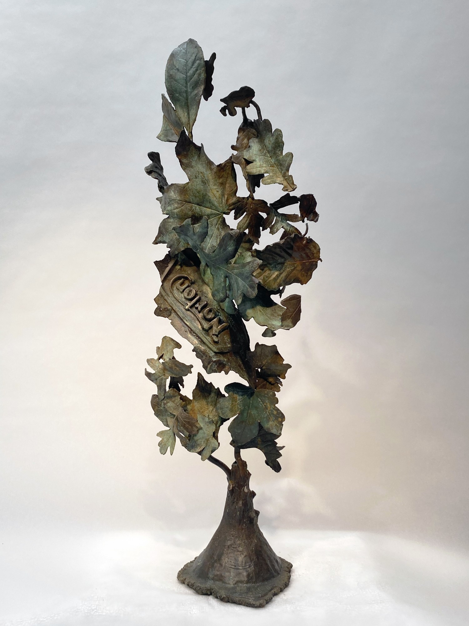 This bronze, cast in the artists studio, is a fragment of a sculpture proposal